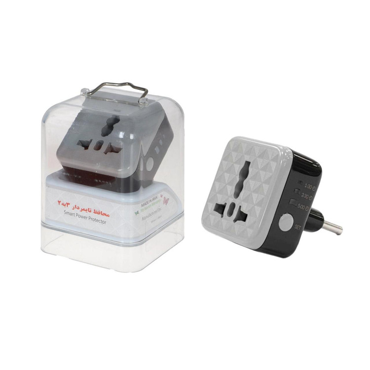 تبدیل برق 3 به 2 تایمردار AZR مدل M120 - مشکی (گارانتی شش ماهه AZR)