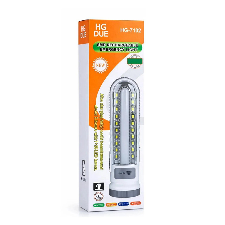 لامپ شارژی HGDUE مدل HG-7102 LED - سفید
