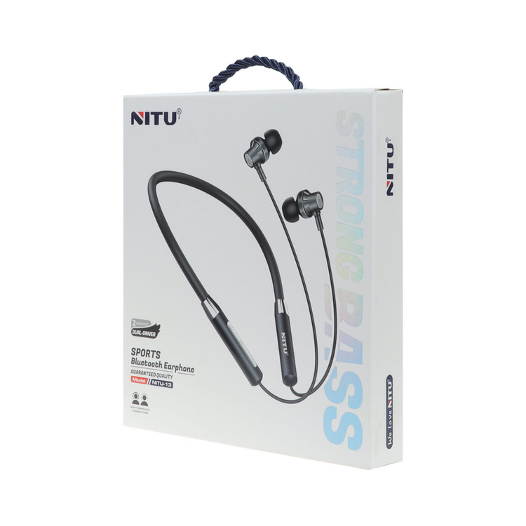 هندزفری گردنی NITU مدل NITU-13 - مشکی (گارانتی12 ماه تعویض نیکان همراه)