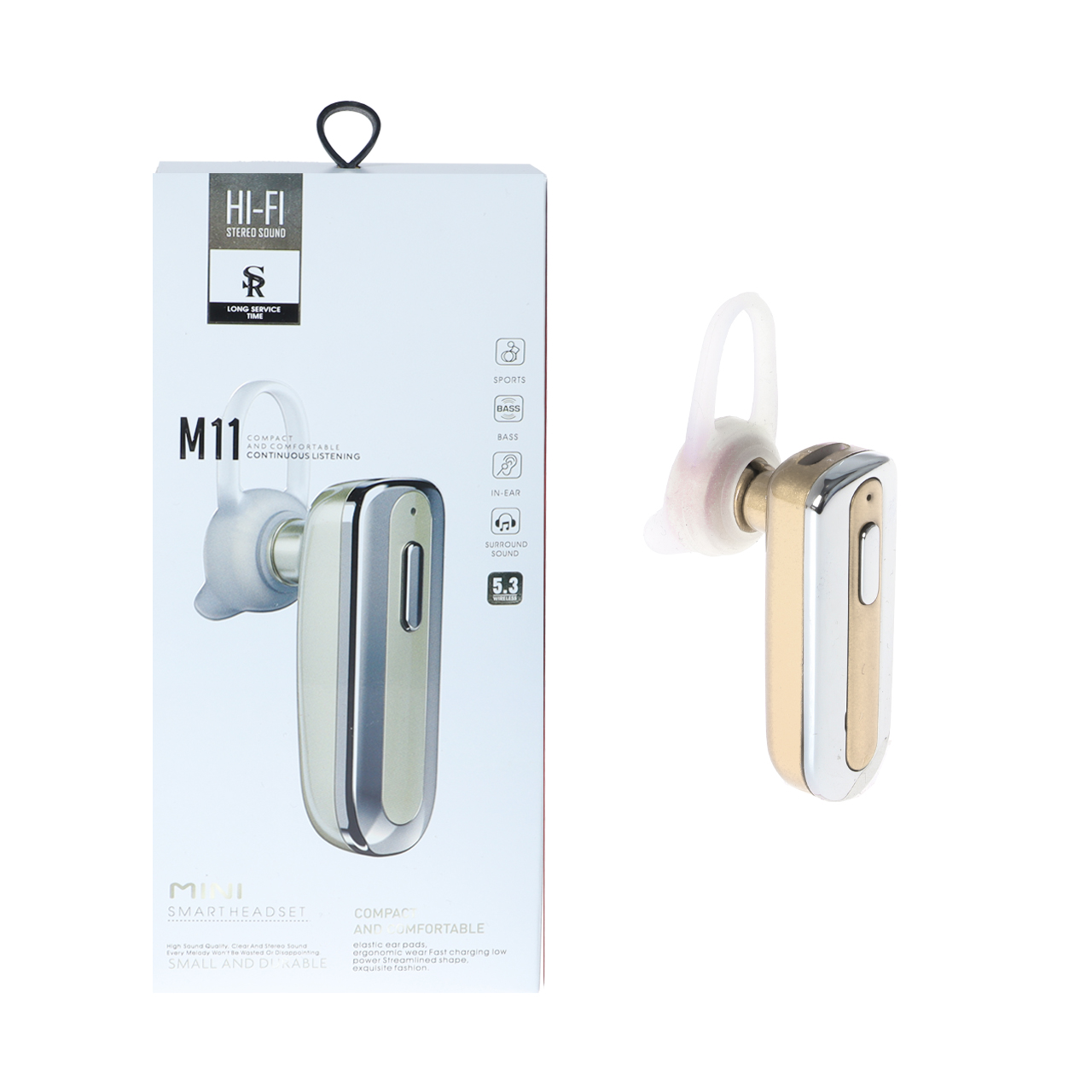 هندزفری بی سیم تک گوش HI-FI مدل M11 - طلایی