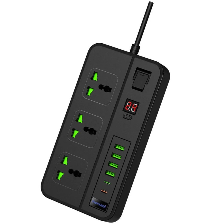 چندراهی برق 3 خانه TwinMax مدل MX-61 - مشکی - MMX