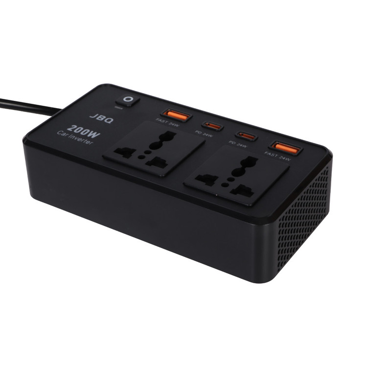 اینورتر و چندراهی فندکی خودرو JBQ مدل Pulse Drive M670852 200W - مشکی (گارانتی یکساله رصاصی)