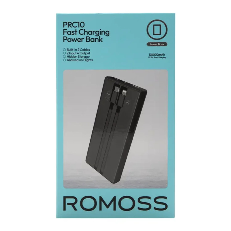 پاوربانک PD و فست شارژ Romoss 22.5W 10000mAh مدل PRC10-171-2143 - مشکی (گارانتی متین)