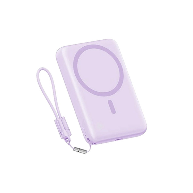پاوربانک فست شارژ مگنتی QCY 22.5W 10000mAh مدل PBW10A - بنفش (گارانتی تعویض یکساله شرکتی)