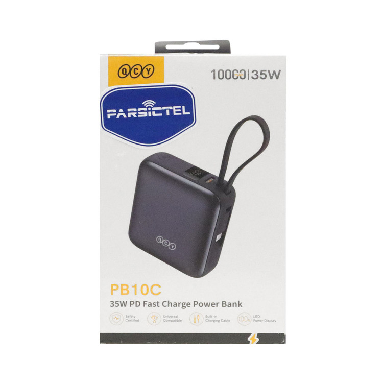پاوربانک PD و فست شارژ QCY 35W 10000mAh مدل PB10C - خاکستری (گارانتی تعویض یکساله شرکتی)
