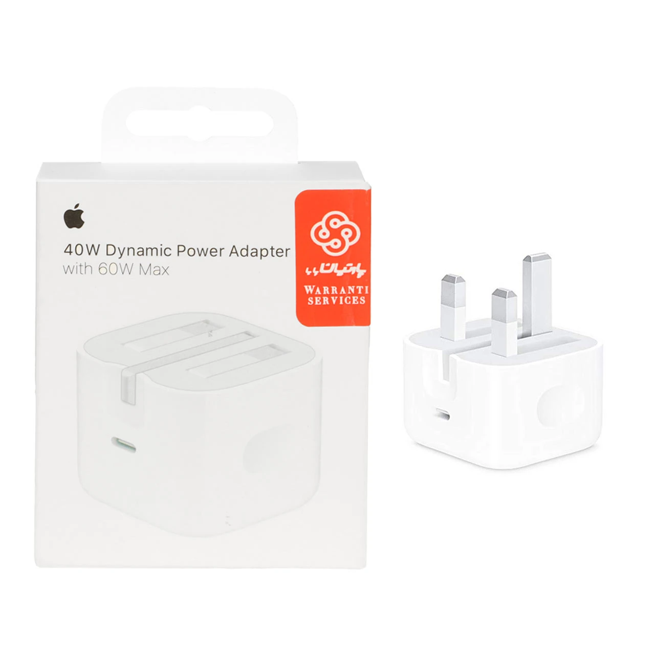 شارژر 40 وات اپل مدل 40W Dynamic Power Adapter with 60W Max (گارانتی پارتیان پایا)