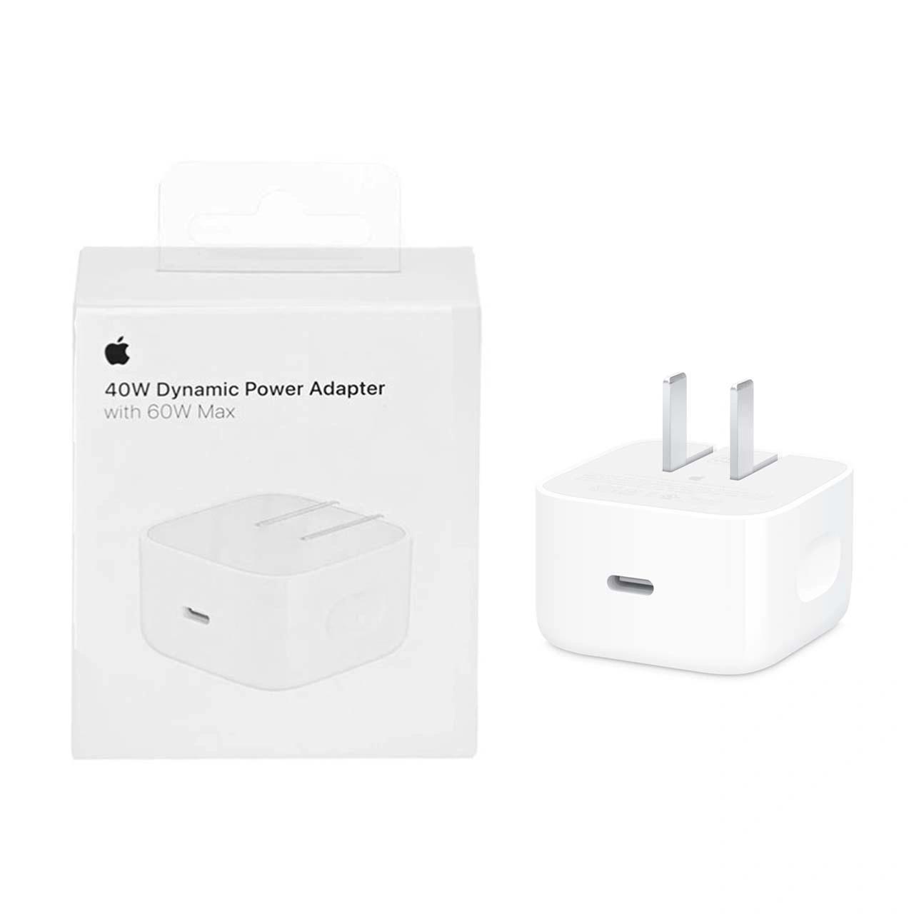 شارژر دیواری سه پین Apple مدل MGTV4ZP/A A3353 40W With 60W Max - سفید - اصل kZN - Hong Kong (گارانتی شش ماهه Kezen)