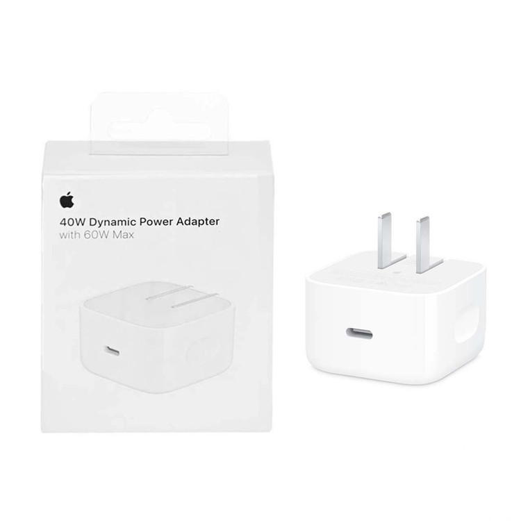 شارژر دیواری سه پین Apple مدل MGTV4ZP/A A3353 40W With 60W Max - سفید - اصل kZN - Hong Kong (گارانتی شش ماهه Kezen)