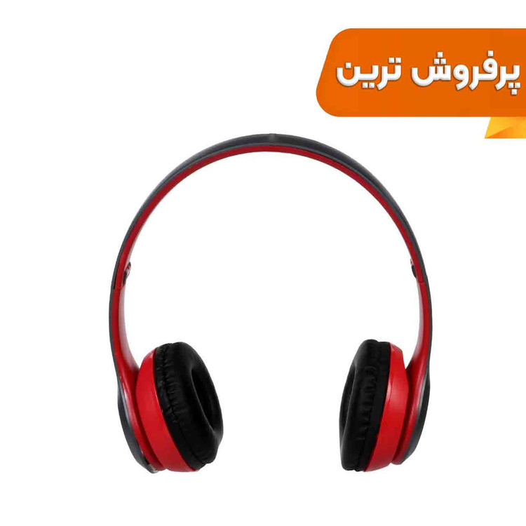هدفون بی سیم مدل P47-طوسی قرمز