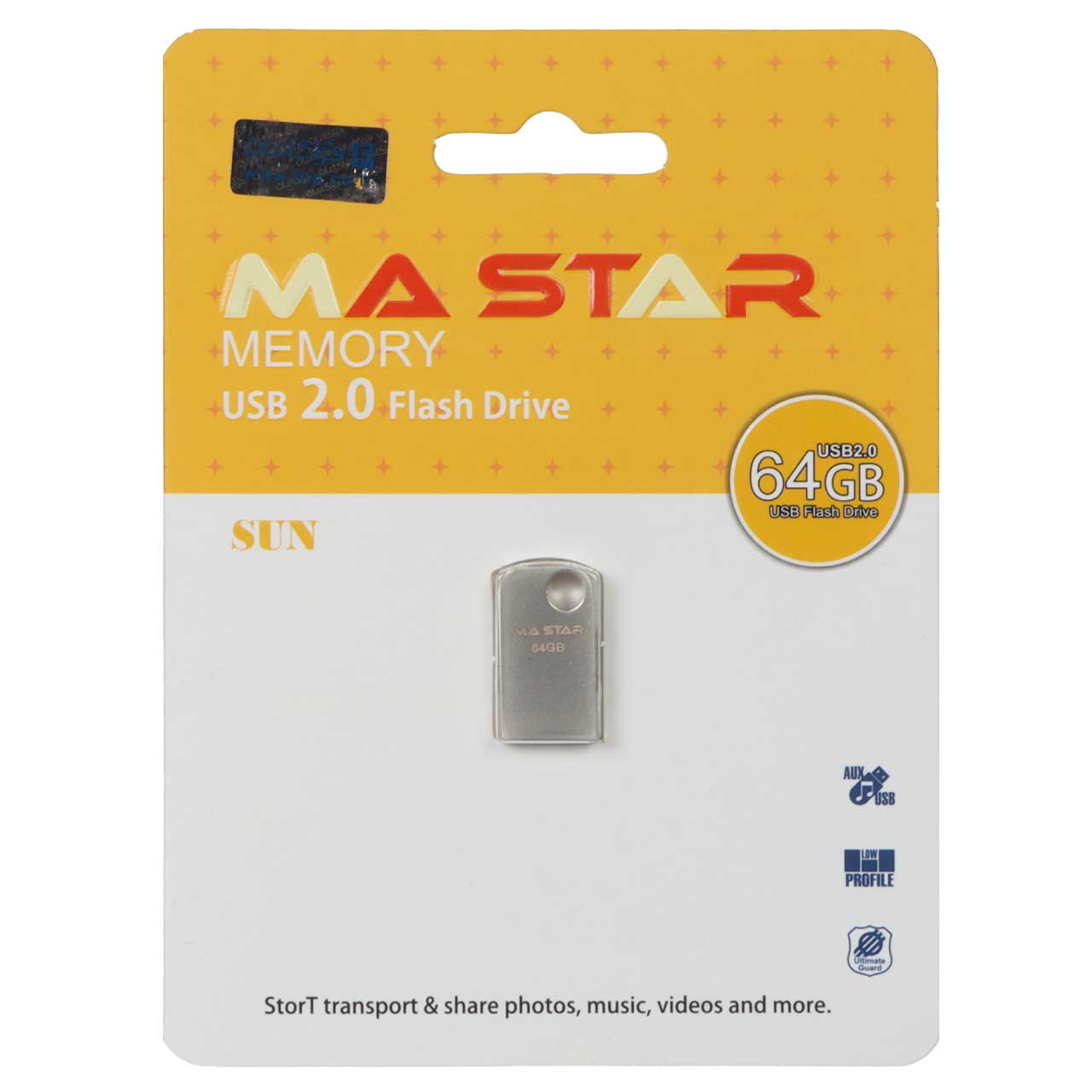 فلش مموری MA STAR USB2.0 مدل Sun ظرفیت 64GB - نقره ای (گارانتی فراگامان)