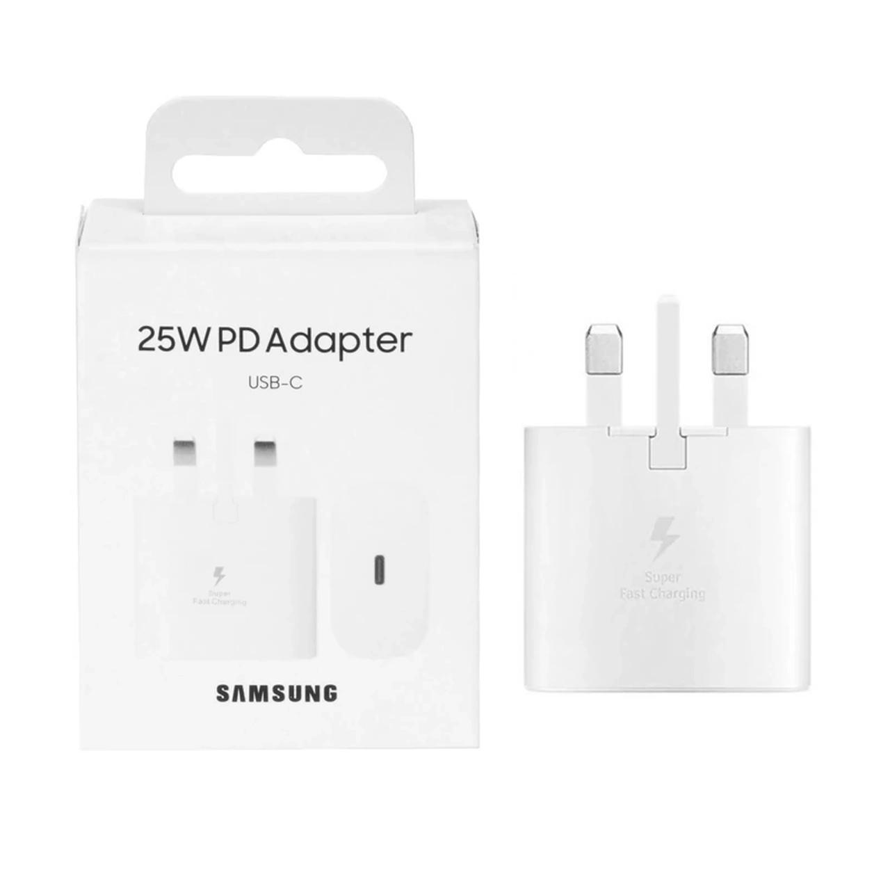 شارژر سه پین SAMSUNG 25W TA800 ( فست و PD) سفید DST ( شش ماهه شرکتی) درجه یک