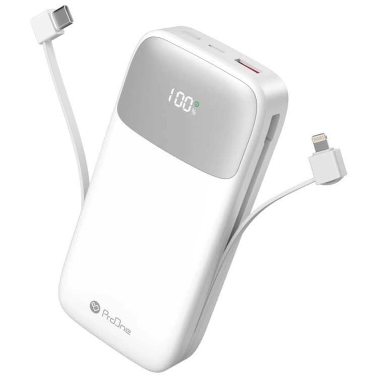 پاوربانک PD و فست شارژ ProOne 20000mAh مدل Volto 20 PPB5213 22.5W - سفید