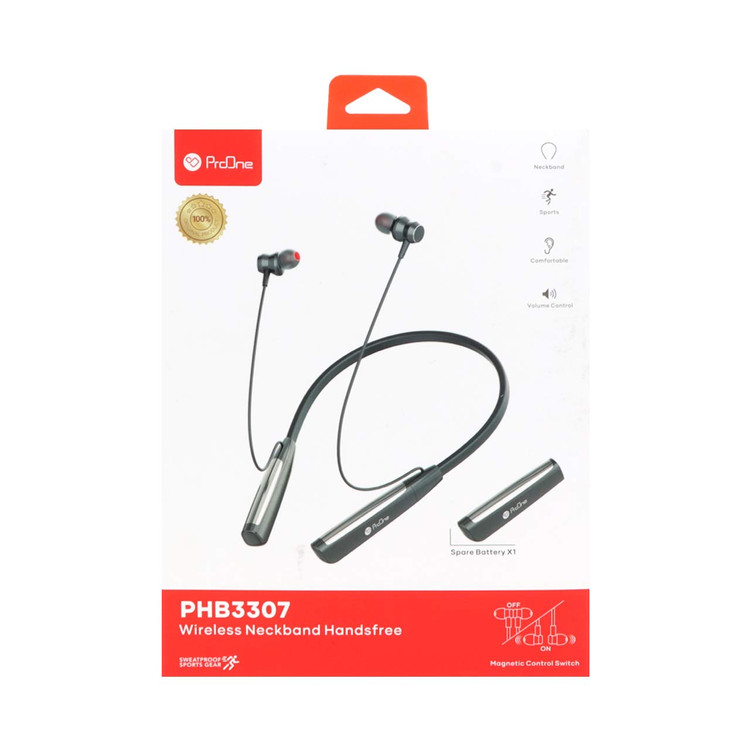 هندزفری گردنی ProOne مدل PHB3307 - مشکی نقره ای