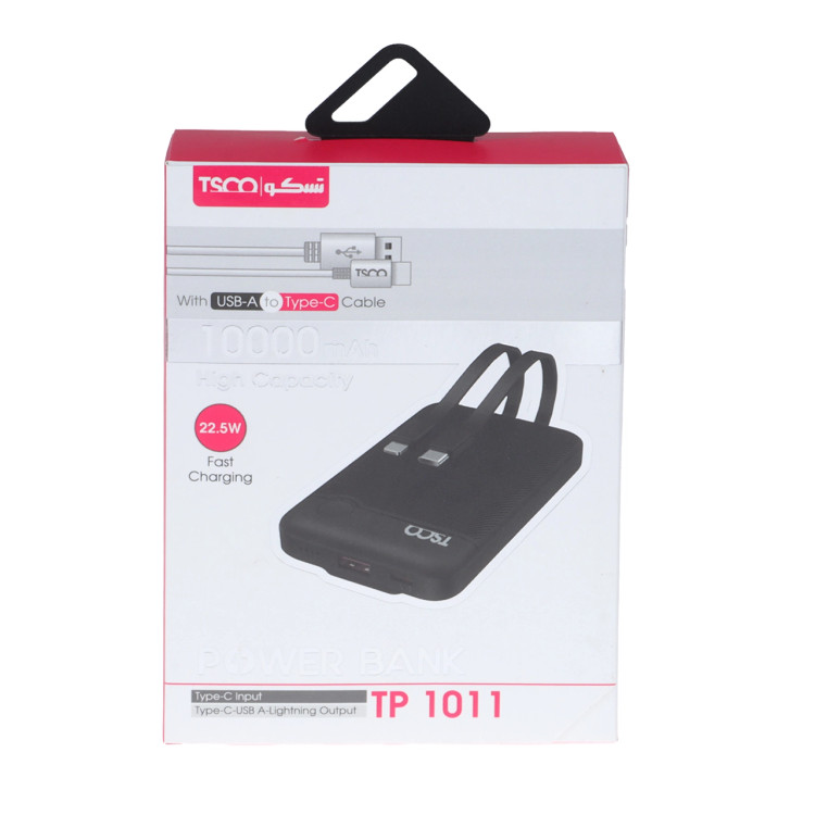 پاوربانک فست شارژ TSCO 10000mAh مدل TP 1011 22.5W - سفید