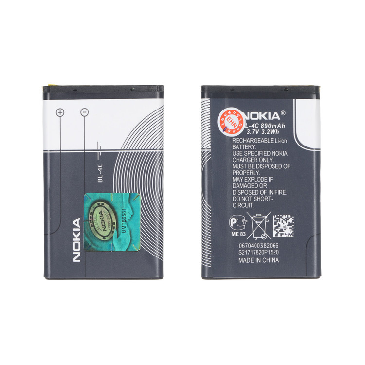 باتری موبایل Nokia مدل BL-4C با ظرفیت 890mAh (گارانتی 3 ماهه نیک)
