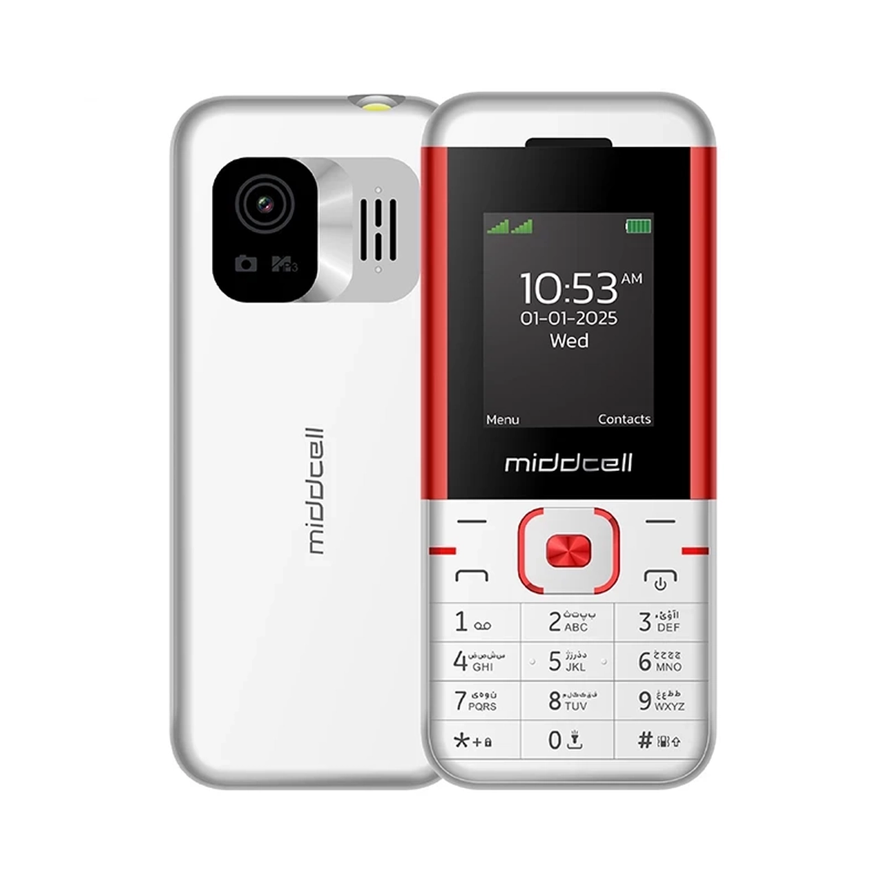 گوشی موبایل Middcell مدل M5310 - سفید قرمز
